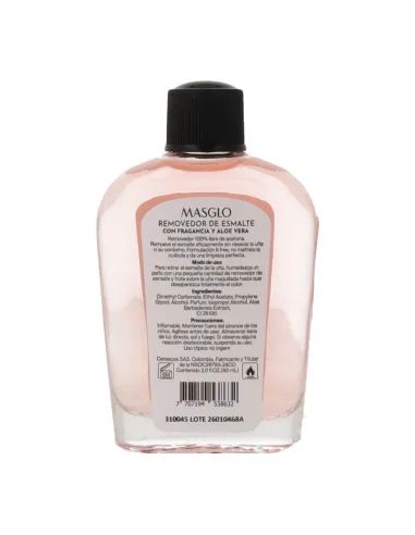 Masglo Removedor de Esmaltelte con Frag y Aloe Vera 60 ml